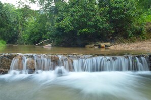 Natural river steps away from the Hacienda Tabachines.

