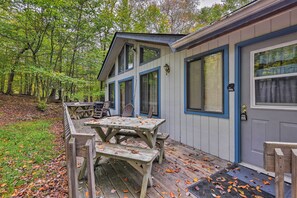 Grab a seat the picnic tables to dine al fresco!