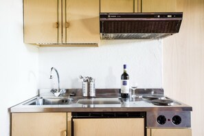 kitchen corner with fridge