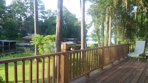 View from side deck up cove to the main lake