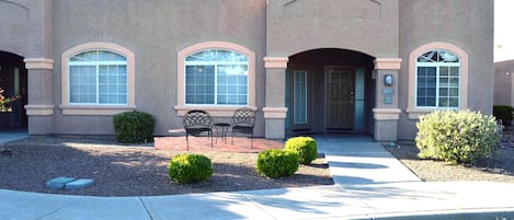 Curb View of Property's Showing The Studio Apartment's Patio.