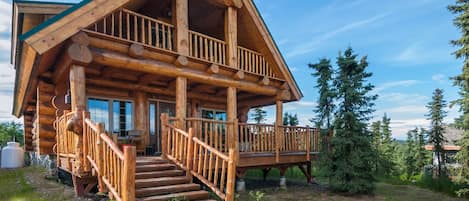 Cabin main entrance, Southeast facing towards tundra and mountains.