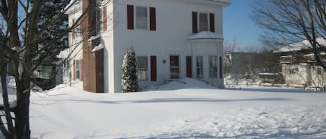 Front of the house during a typical winter day