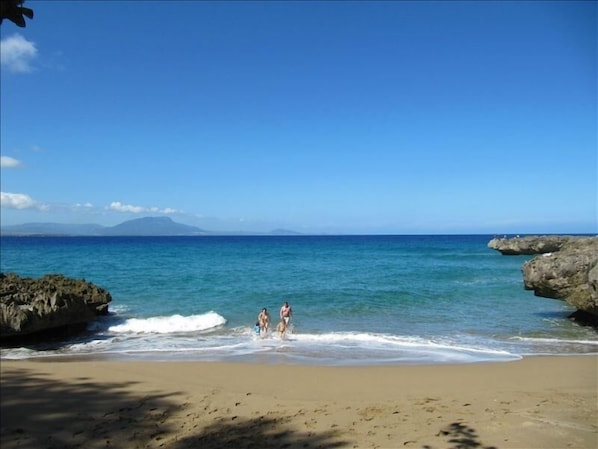 Playa Chiquita, little beach. Short walk from villa. 