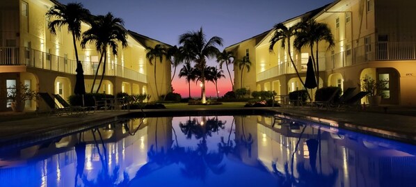 Sunset afterglow as seen from the pool area