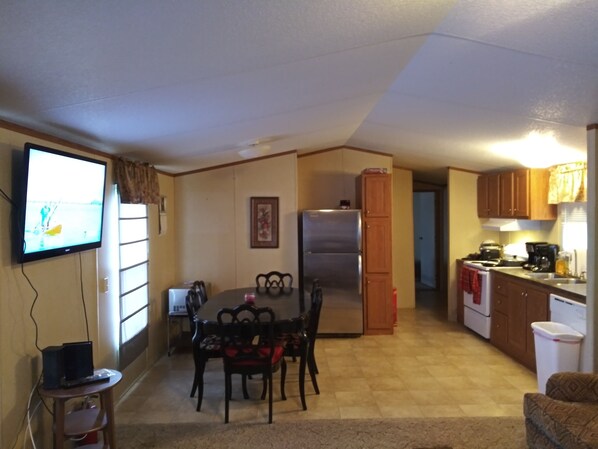 Roomy Kitchen and Living room.