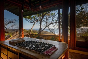 A kitchen with a view