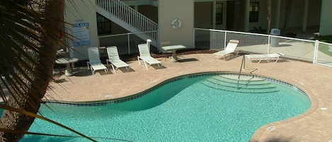 Pool outside balcony