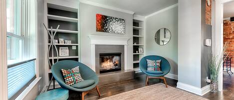 gas fireplace in family room