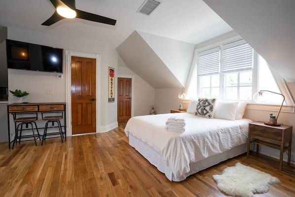 The room includes a breakfast bar, full bathroom + closet.