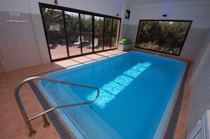 Indoor heated pool - which can be locked whilst not in use.