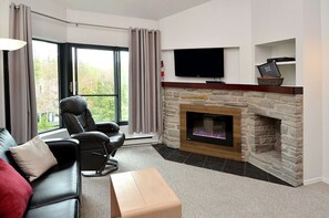 4015 - Living room with electrical fireplace / Salon avec foyer électrique