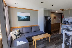 For additional sleeping capacity, the sofa pullout accommodates two people.