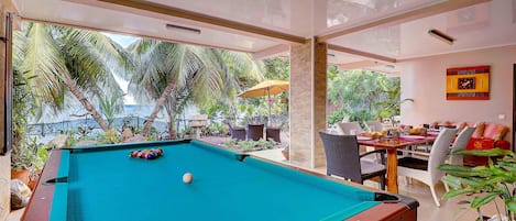 pation with pool table