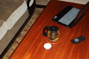 Enjoy a cup of tea or coffee here