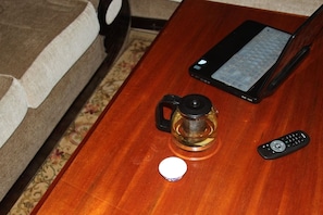 Enjoy a cup of tea or coffee here