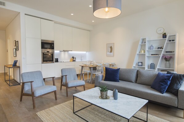 A spacious and bright living room