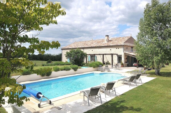 Heated south-facing pool and terrace.