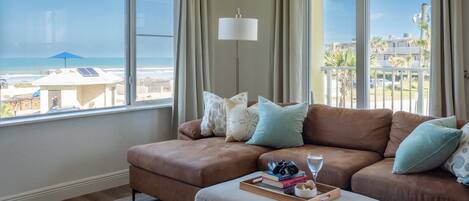 Pelican's living room perched overlooking the Atlantic from Level 2