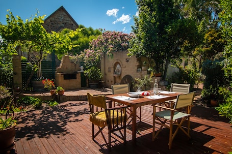 Sun filled Tuscan styled courtyard