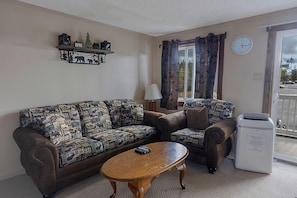 Kick back in the living room on the sleeper sofa which accommodates two additional people