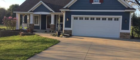 Welcome to Porch Swing a modern 2700 sq ft. farmhouse on 2/3 acre in Saugatuck