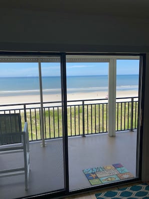 Living, Master BR have sliders to large oceanfront balcony on Atlantic Ocean