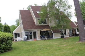 Patio table and outdoor grill