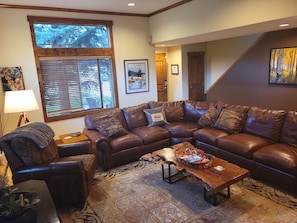 Living Room leather couch - 