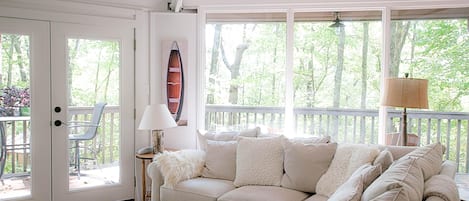 Bright living room with beautiful views!