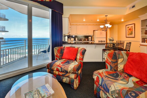 Living room with it's own balcony