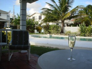 View of pool from patio