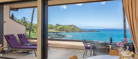 Panoramic ocean views from the lanai in the great room!