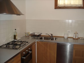 Ample kitchen complete with dishwasher and large fridge-freezer