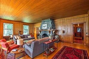 The elegant wood-paneled interior is sure to impress.