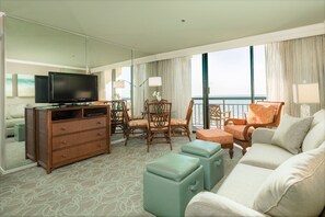 The condo features HD cable TV in both rooms and wifi throughout the property.