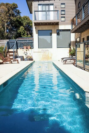 14 meter solar heated lap pool,