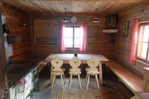 Die "Kuchl" - gezimmert, mit dem Interieur wie vor 100 Jahren