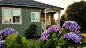 Front with flowers in bloom