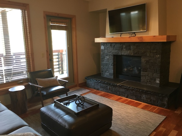 Living area with gas fire place