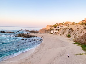 amazing sunrise walk on the local private beach!  3 minute walk