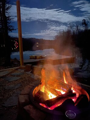 New firepit at night