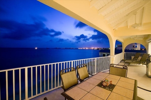 Relax on the patio in the evening and take in the night views.