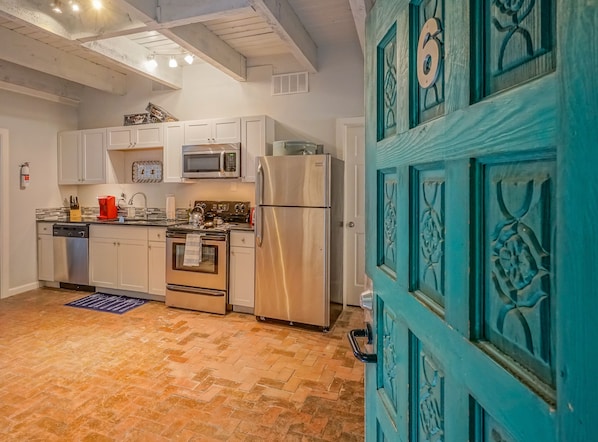 Front door looking into the open kitchen