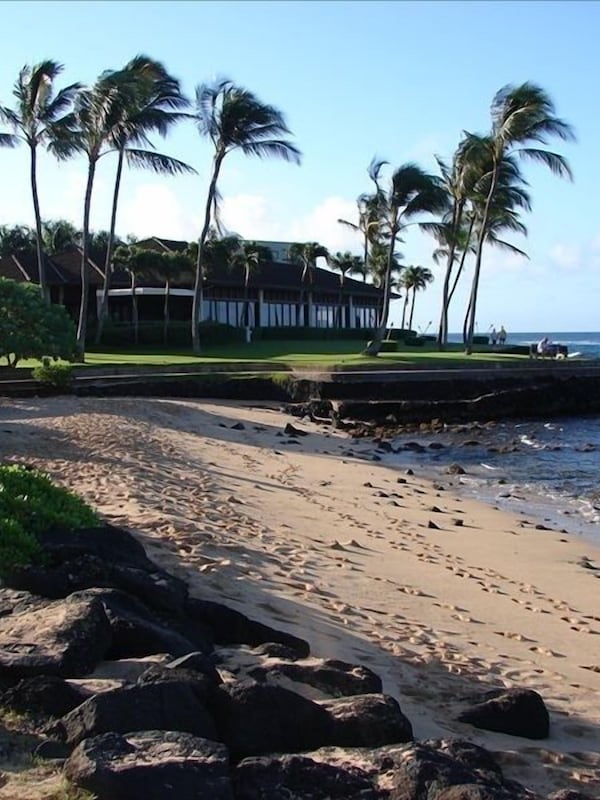 View of Lawa'i Beach and the Beach House restaurant - both right next door!