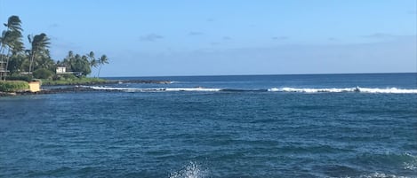 The amazing view from our lanai looking east at the Pacific Ocean!