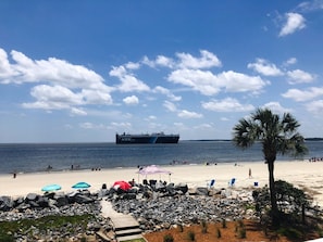 15 steps from the beach... Amazing views of St. Simons Sound & Atlantic Ocean