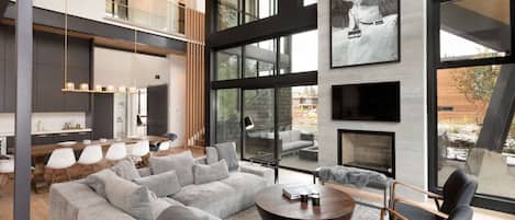 Open floor plan for living room & dining