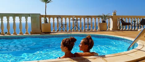 The best view over Mediterranean in the private salt water pool 