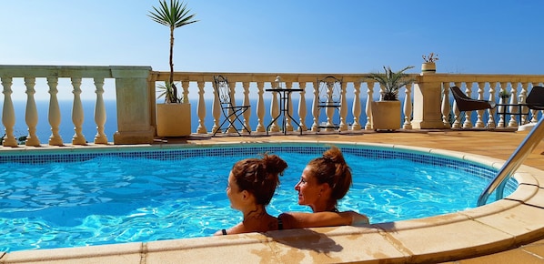 The best view over Mediterranean in the private salt water pool 
